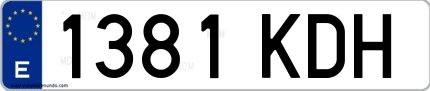 Ejemplo de matrícula española 1381 KDH