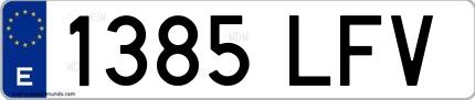 Ejemplo de matrícula española 1385 LFV