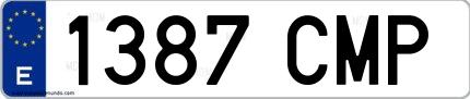 Ejemplo de matrícula española 1387 CMP