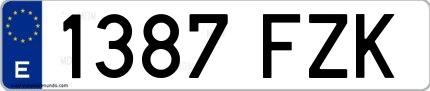 Ejemplo de matrícula española 1387 FZK