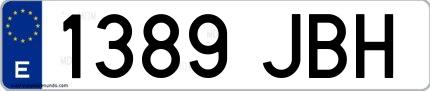Ejemplo de matrícula española 1389 JBH