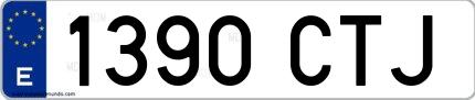 Ejemplo de matrícula española 1390 CTJ