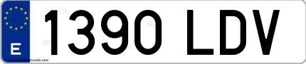 Ejemplo de matrícula española 1390 LDV