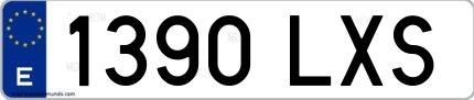Ejemplo de matrícula española 1390 LXS