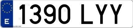 Ejemplo de matrícula española 1390 LYY