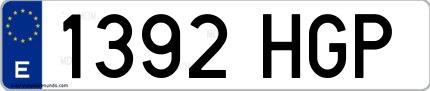 Ejemplo de matrícula española 1392 HGP