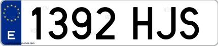 Ejemplo de matrícula española 1392 HJS