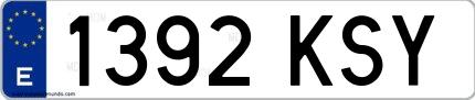 Ejemplo de matrícula española 1392 KSY