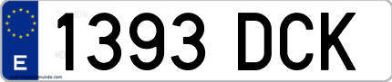 Ejemplo de matrícula de coche ordinaria 1393 DCK