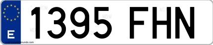 Ejemplo de matrícula española 1395 FHN
