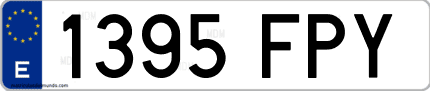 Ejemplo de matrícula de coche ordinaria 1395 FPY