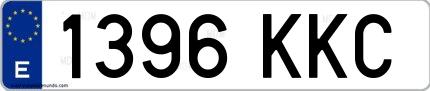 Ejemplo de matrícula española 1396 KKC
