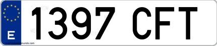 Ejemplo de matrícula española 1397 CFT