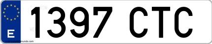 Ejemplo de matrícula española 1397 CTC