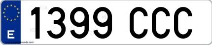 Ejemplo de matrícula española 1399 CCC