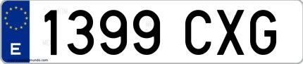 Ejemplo de matrícula española 1399 CXG