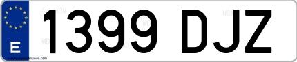 Ejemplo de matrícula española 1399 DJZ