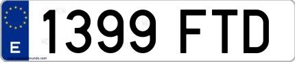 Ejemplo de matrícula española 1399 FTD