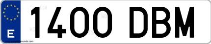 Ejemplo de matrícula española 1400 DBM