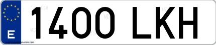 Ejemplo de matrícula española 1400 LKH