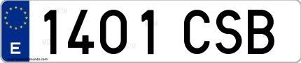 Ejemplo de matrícula española 1401 CSB
