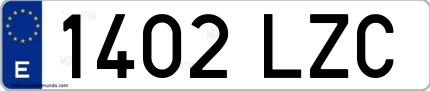 Ejemplo de matrícula española 1402 LZC