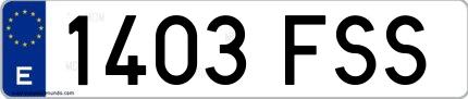 Ejemplo de matrícula española 1403 FSS