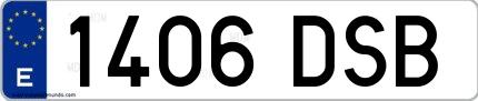 Ejemplo de matrícula española 1406 DSB