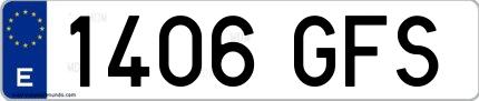 Ejemplo de matrícula española 1406 GFS