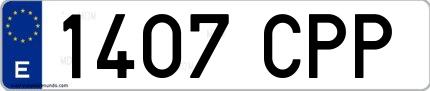 Ejemplo de matrícula española 1407 CPP