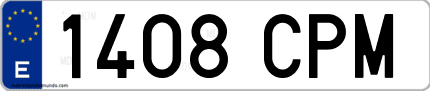 Ejemplo de matrícula de coche ordinaria 1408 CPM