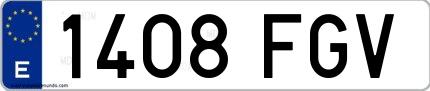 Ejemplo de matrícula española 1408 FGV