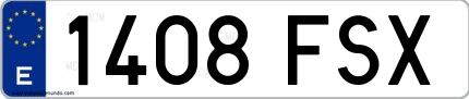 Ejemplo de matrícula española 1408 FSX