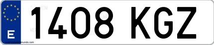 Ejemplo de matrícula española 1408 KGZ