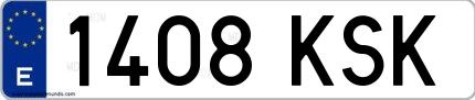 Ejemplo de matrícula española 1408 KSK