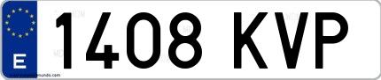 Ejemplo de matrícula española 1408 KVP