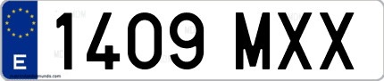 Ejemplo de matrícula de coche ordinaria 1409 MXX