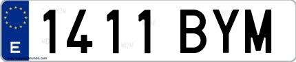 Ejemplo de matrícula española 1411 BYM