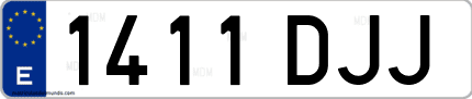 Ejemplo de matrícula de coche ordinaria 1411 DJJ