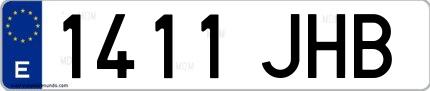 Ejemplo de matrícula española 1411 JHB