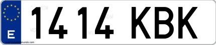Ejemplo de matrícula española 1414 KBK