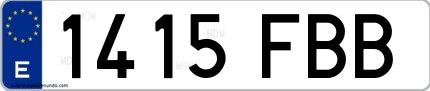 Ejemplo de matrícula española 1415 FBB