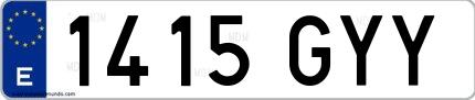 Ejemplo de matrícula española 1415 GYY