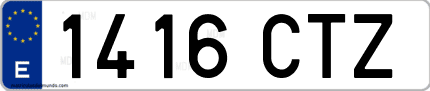 Ejemplo de matrícula de coche ordinaria 1416 CTZ