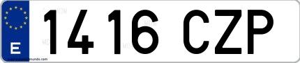 Ejemplo de matrícula española 1416 CZP