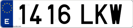 Ejemplo de matrícula de coche ordinaria 1416 LKW