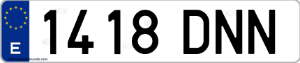 Ejemplo de matrícula de coche ordinaria 1418 DNN