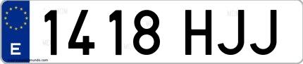 Ejemplo de matrícula española 1418 HJJ
