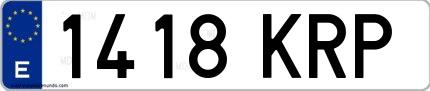 Ejemplo de matrícula española 1418 KRP