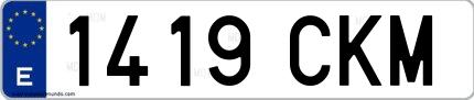 Ejemplo de matrícula española 1419 CKM